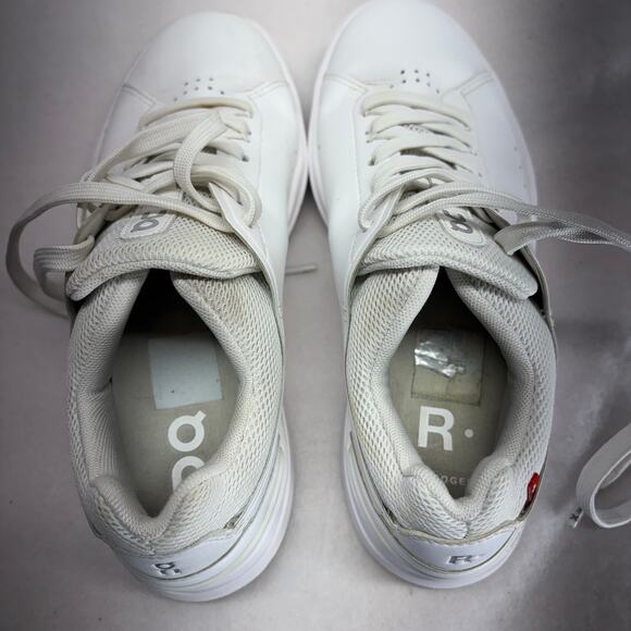 On Clouds Roger Advantage White Leather Sneakers - 7.5 - Picture 6 of 10